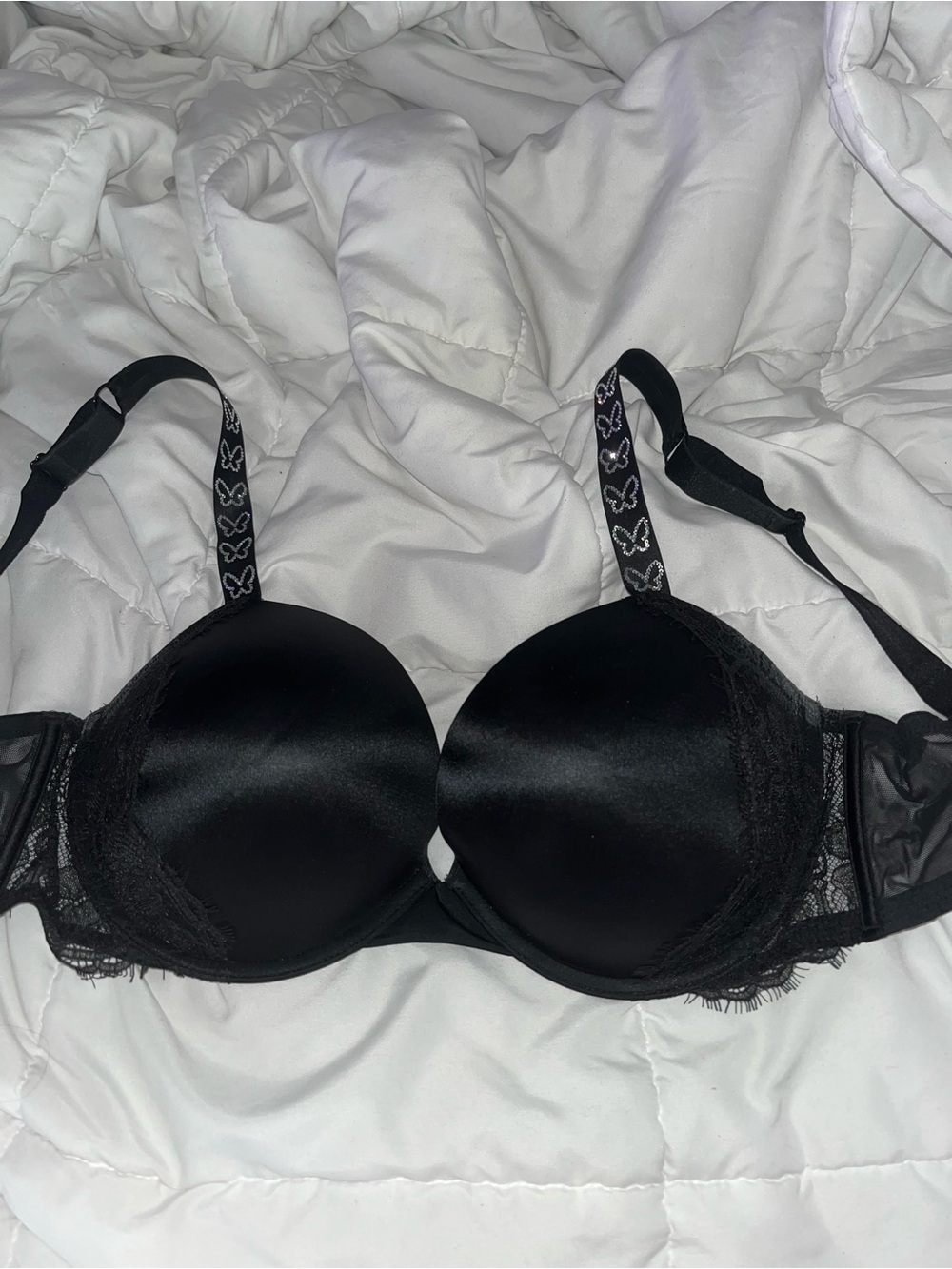 Victoria’s Secret Very Sexy Rhinestone Strap Push Up Bra Size 36DD